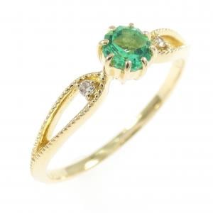 K18YG エメラルド リング 0.28CT