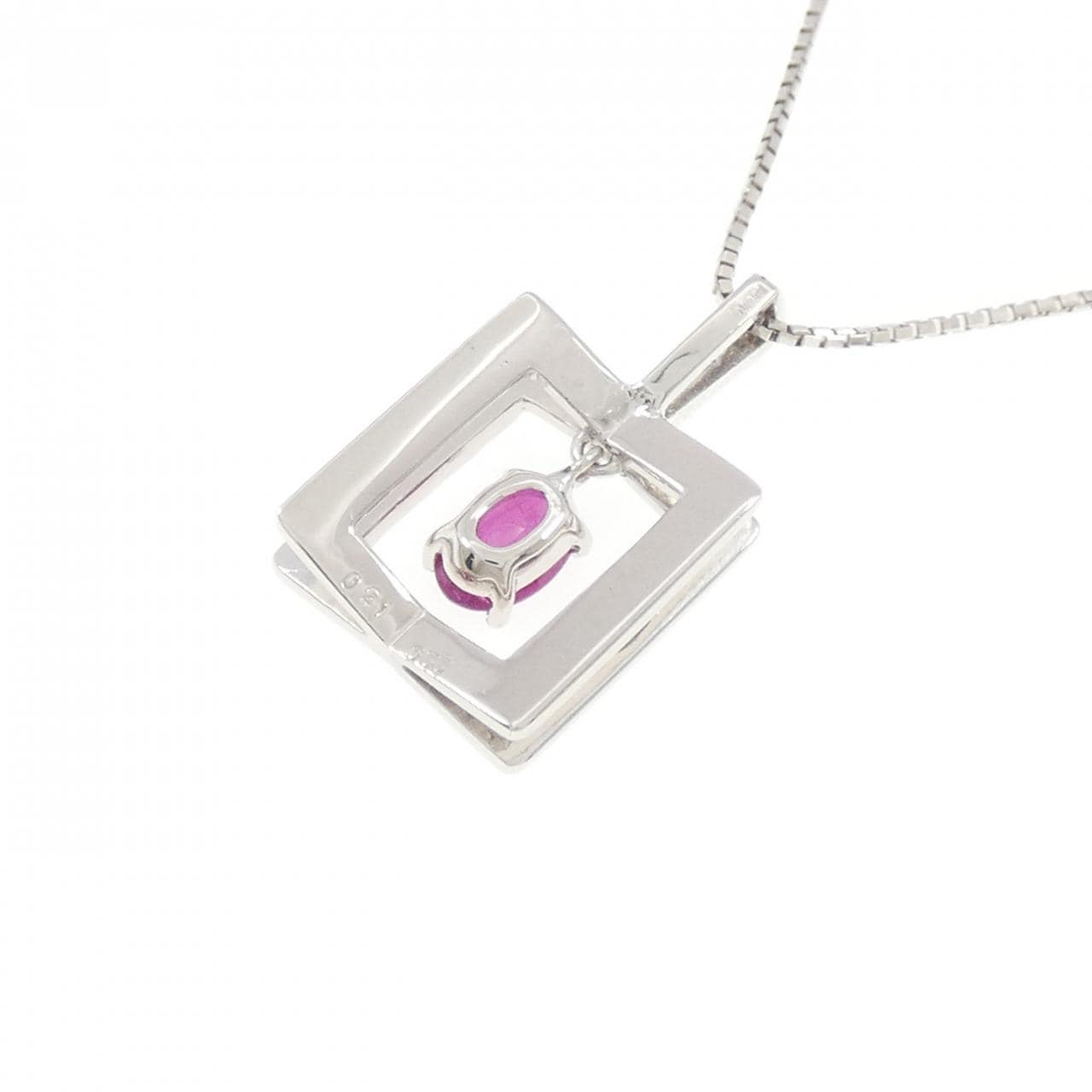 K18WG ルビー ネックレス 0.55CT