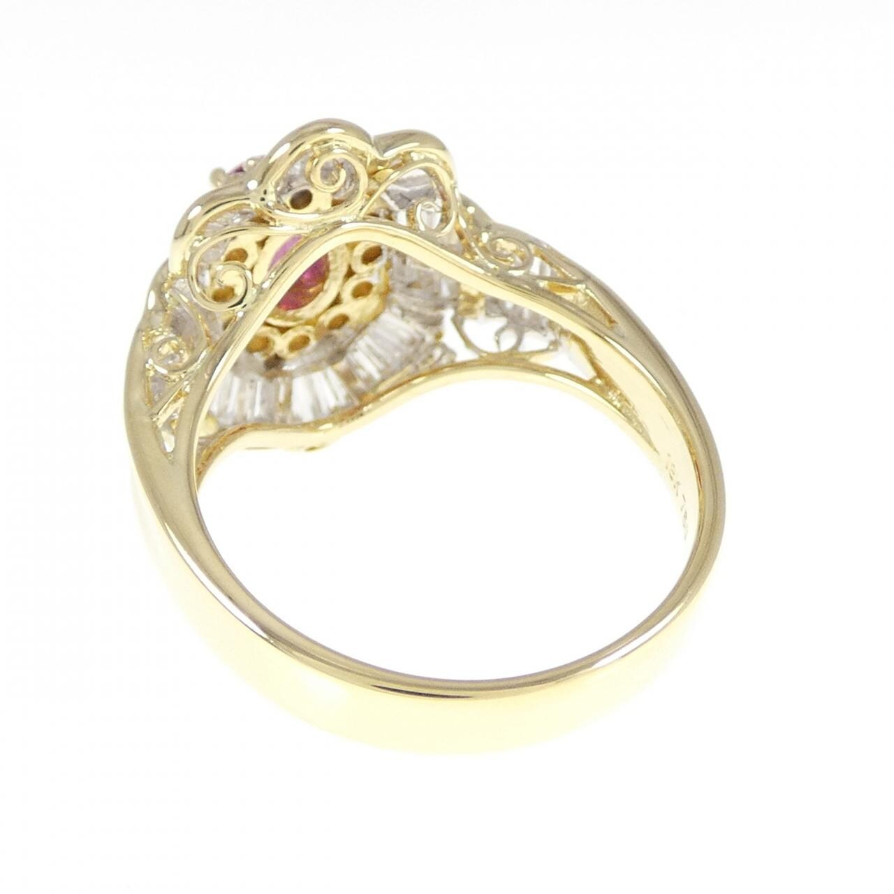 750YG/750WG ルビー リング 0.79CT