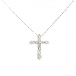 K18WG クロス ダイヤモンド ネックレス 1.00CT