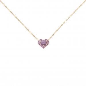 K18PG ハート サファイヤ ネックレス 0.32CT