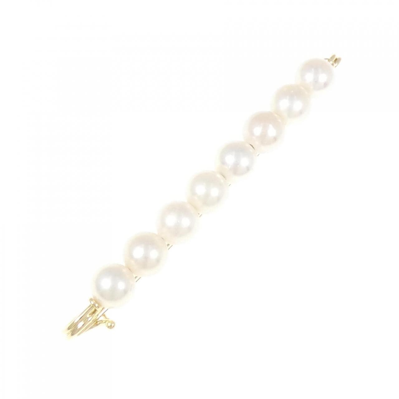 K18YG Akoya pearl brooch 6.9mm
