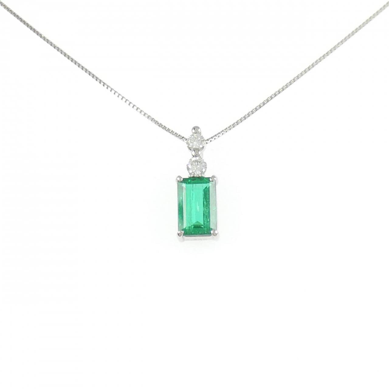 PT900/PT850 エメラルド ネックレス 0.89CT