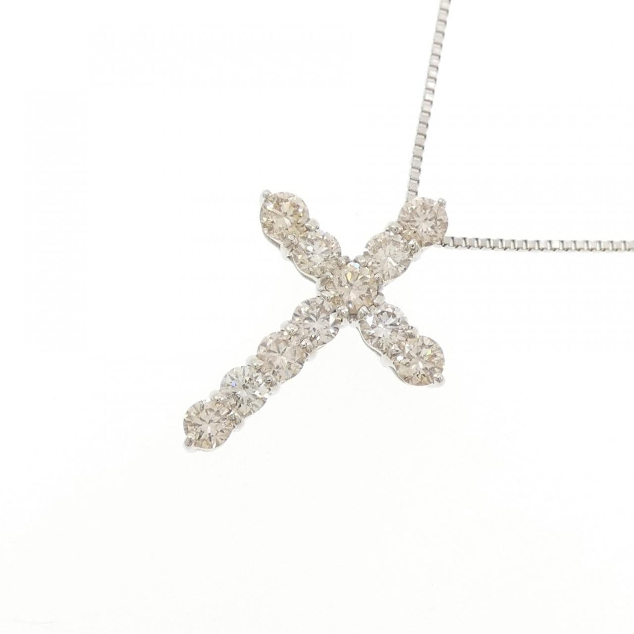 PT950/PT850 クロス ダイヤモンド ネックレス 0.90CT
