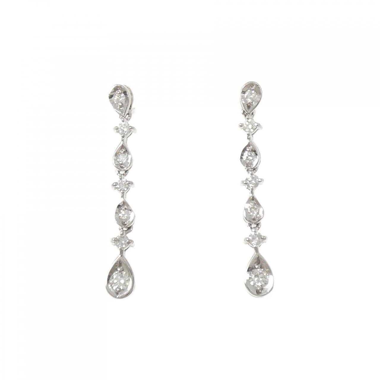 K18WG ダイヤモンド ピアス 0.28CT