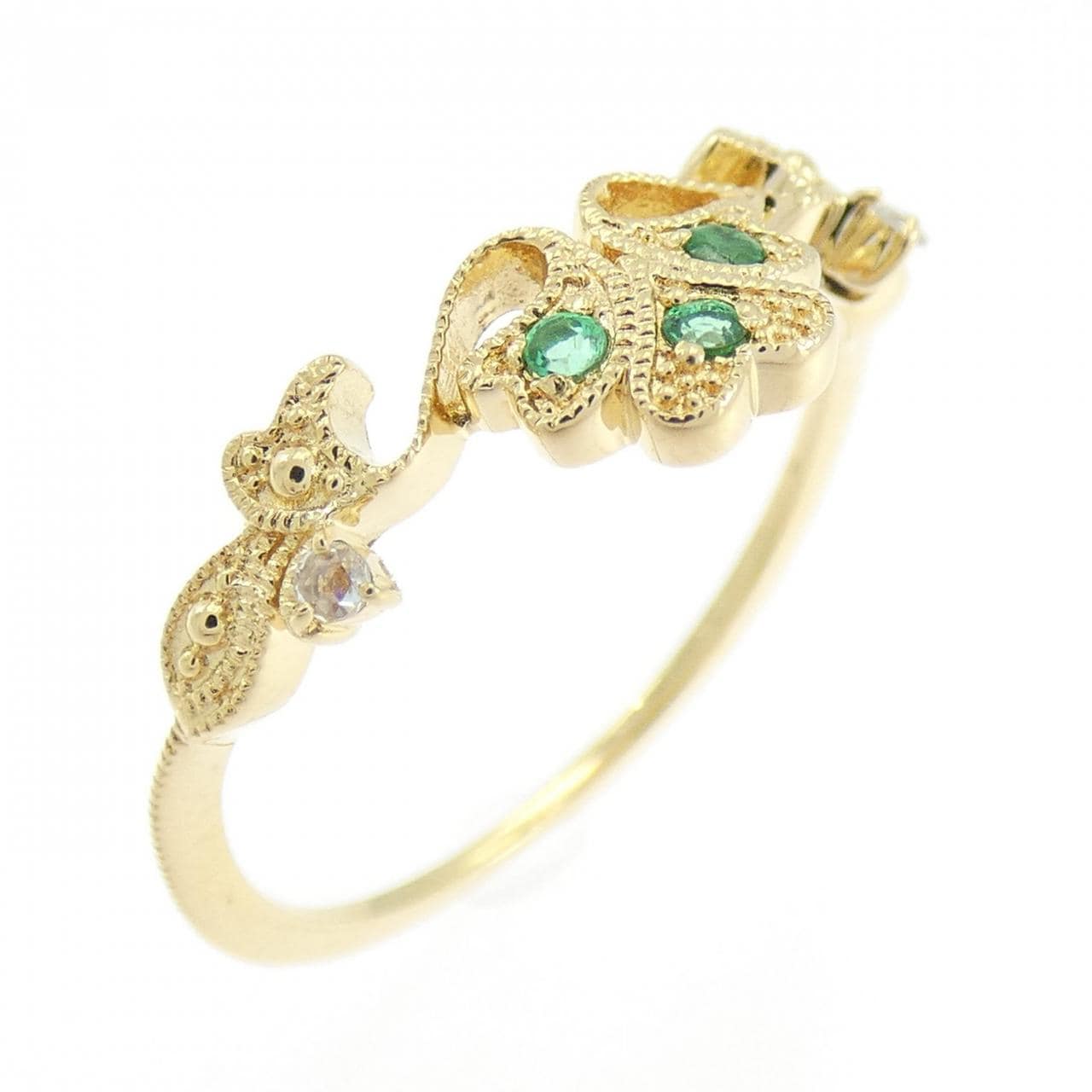 K18YG エメラルド リング 0.03CT