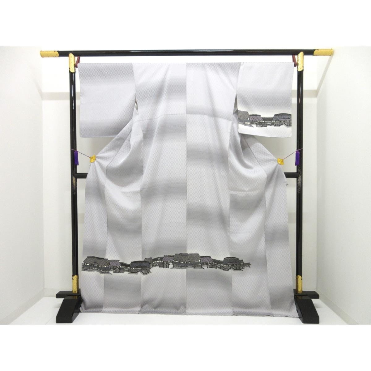 訪問着　花織　友禅加工