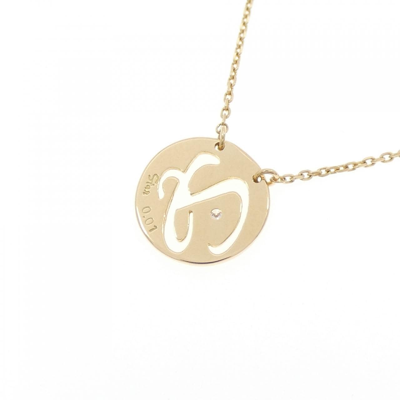 スタージュエリー イニシャル ダイヤモンド ネックレス 0.01CT