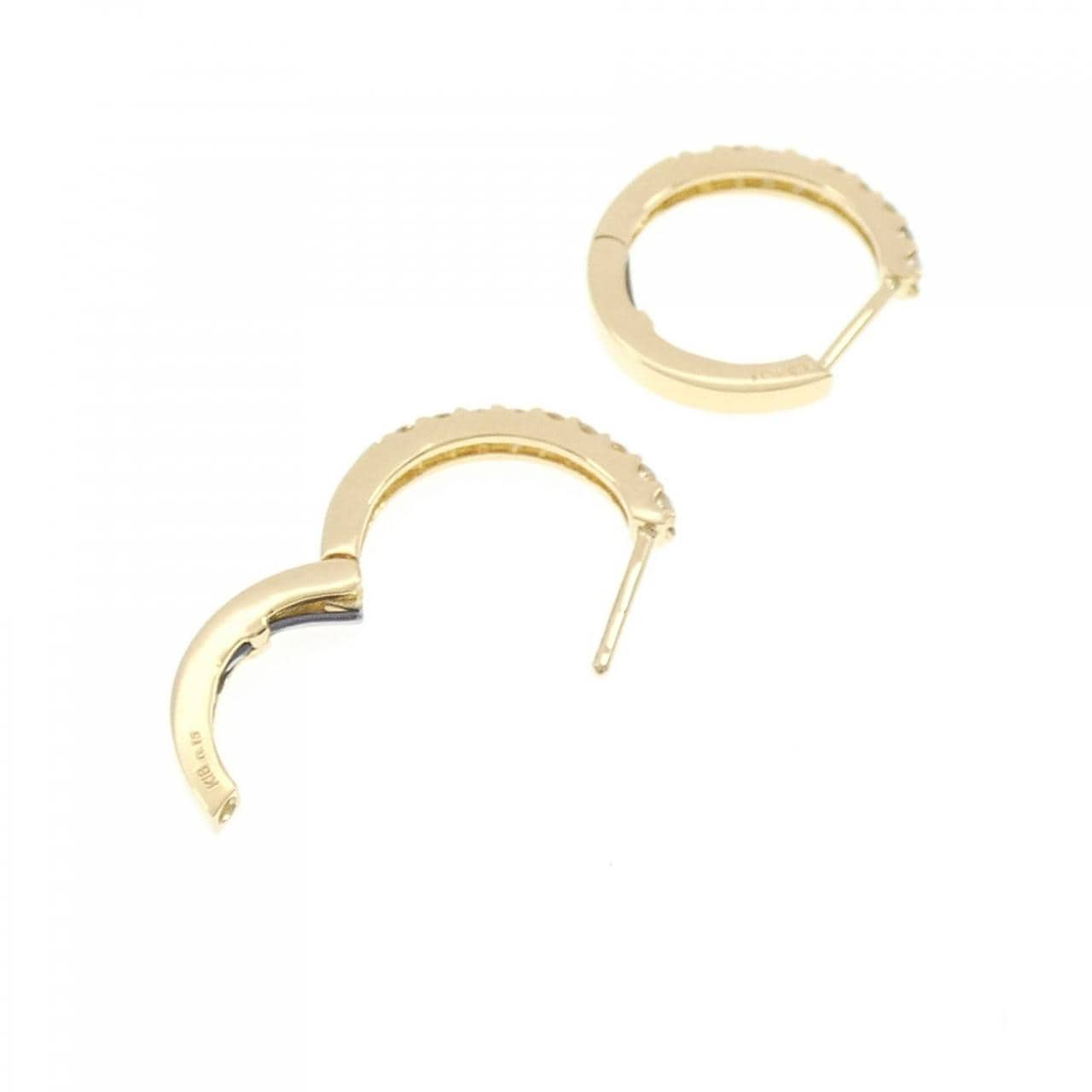 【新品】K18YG フープ ダイヤモンド ピアス 0.30CT