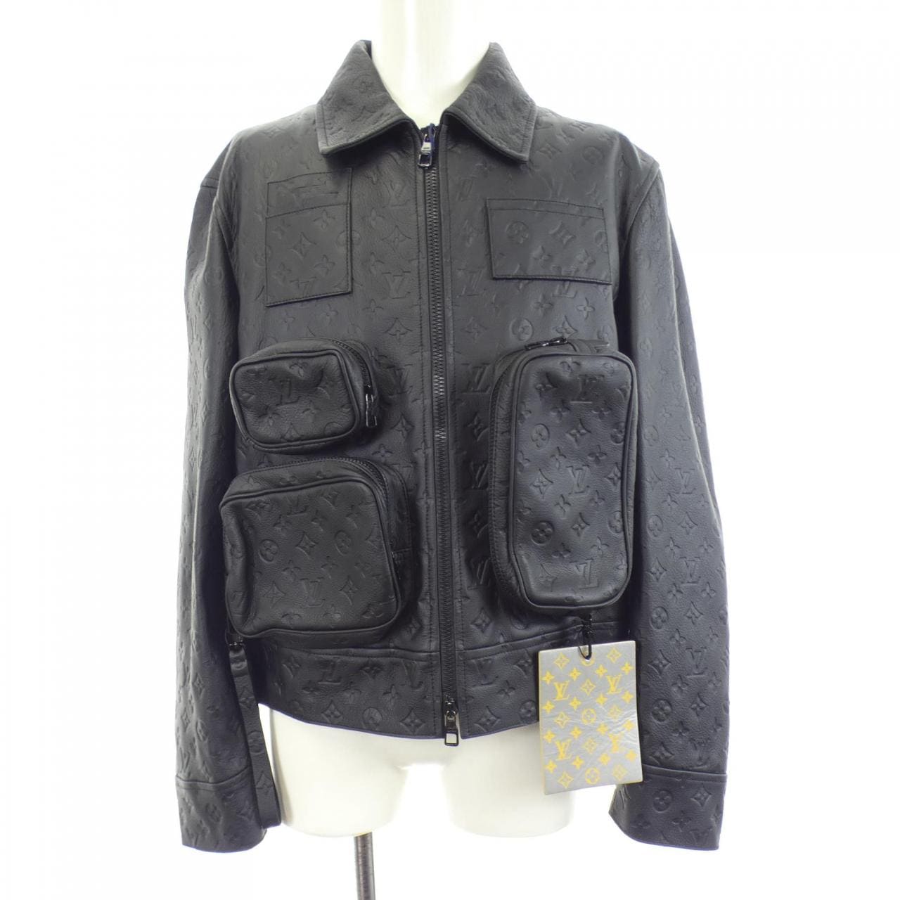 LOUIS VUITTON Vuitton Monogram Embossed Utility Jacket HIL46EQXS Leather Jacket