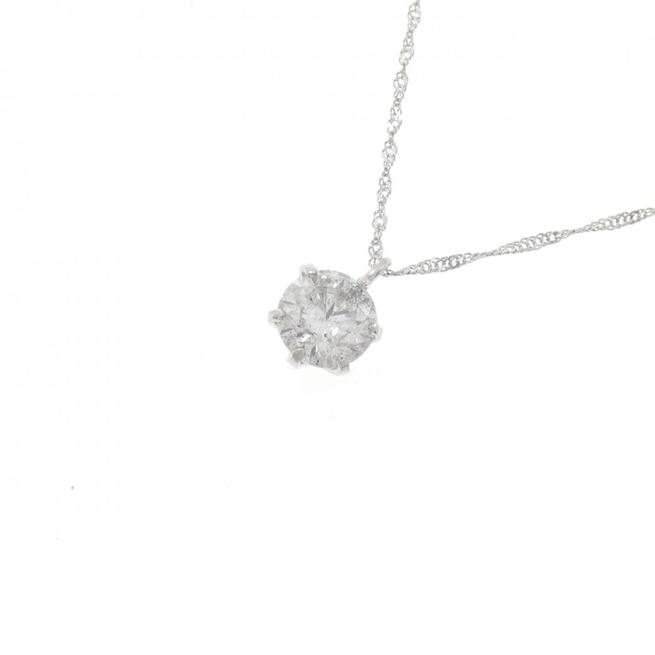 PT999/PT850 ソリティア ダイヤモンド ネックレス 0.4CT