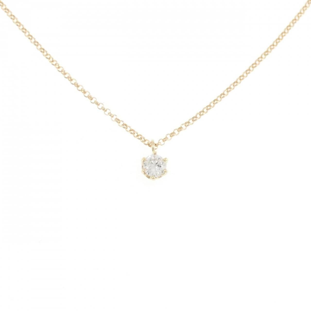 K18YG ソリティア ダイヤモンド ネックレス 0.133CT