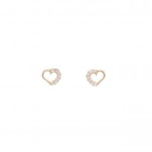 K18PG ハート ダイヤモンド ピアス 0.12CT
