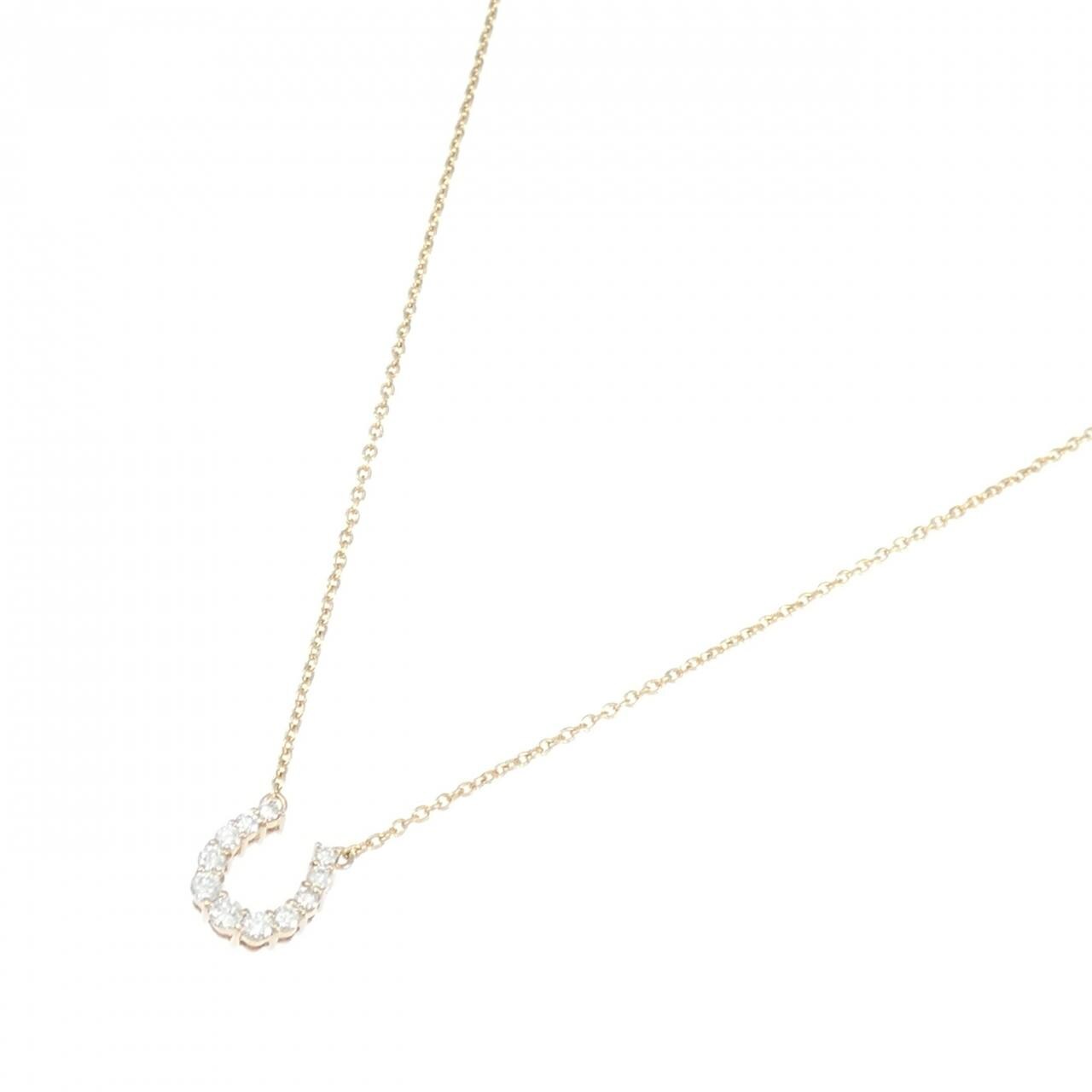 K18PG ホースシュー ダイヤモンド ネックレス 0.20CT