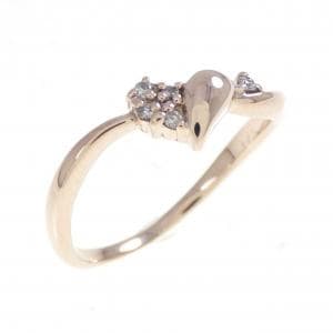 K10PG ハート ダイヤモンド リング 0.03CT