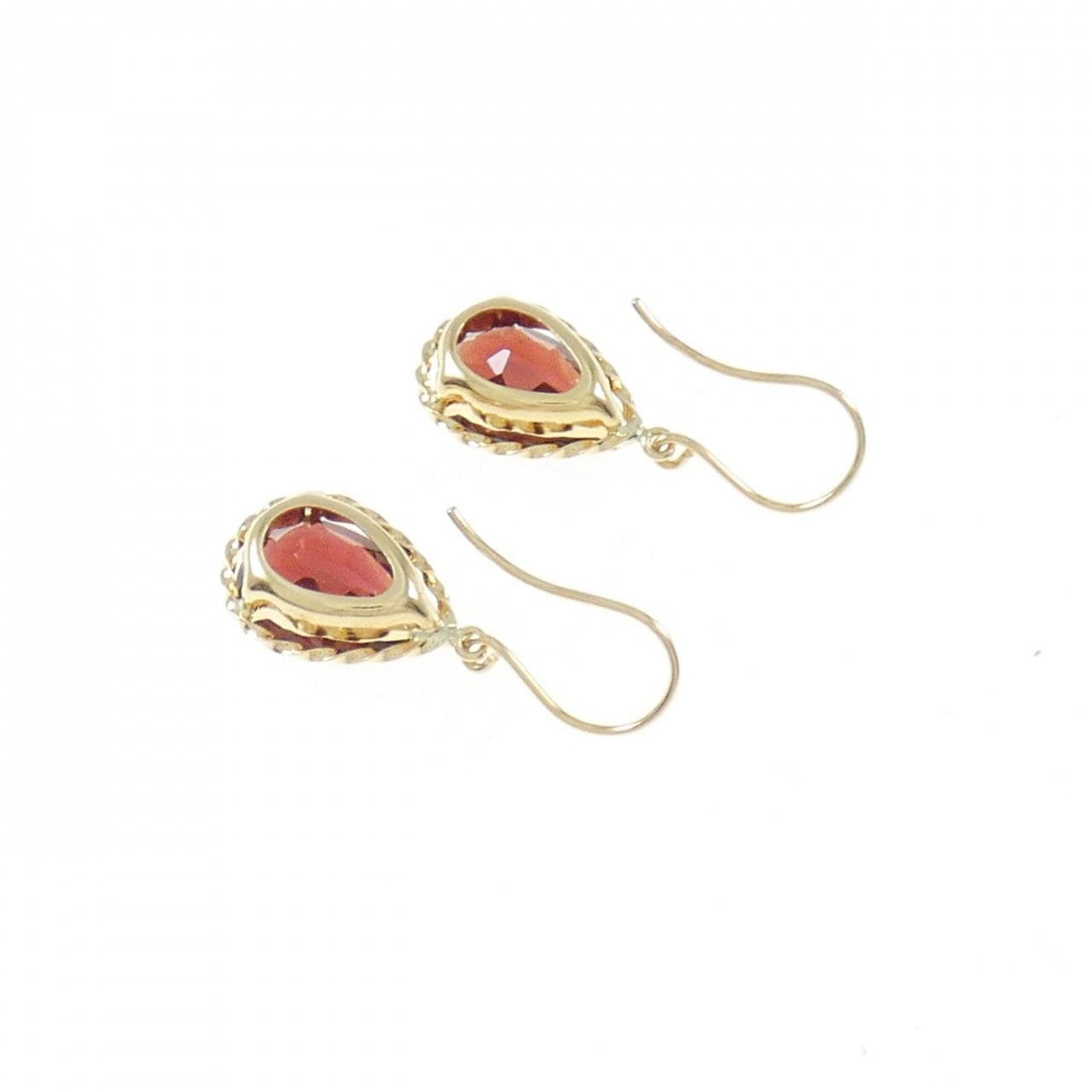 [BRAND NEW] K18YG Garnet earrings