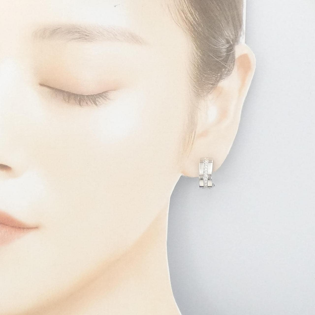 K18WG Diamond earrings/earrings 0.20CT