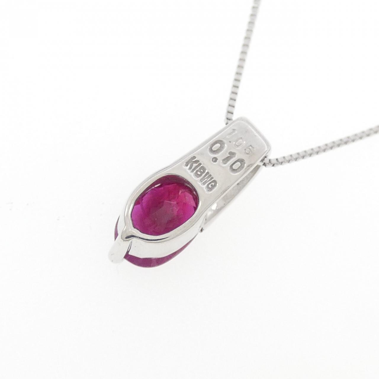 K18WG ルビー ネックレス 1.05CT
