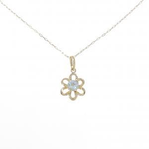 K18YG フラワー ブルートパーズ ネックレス