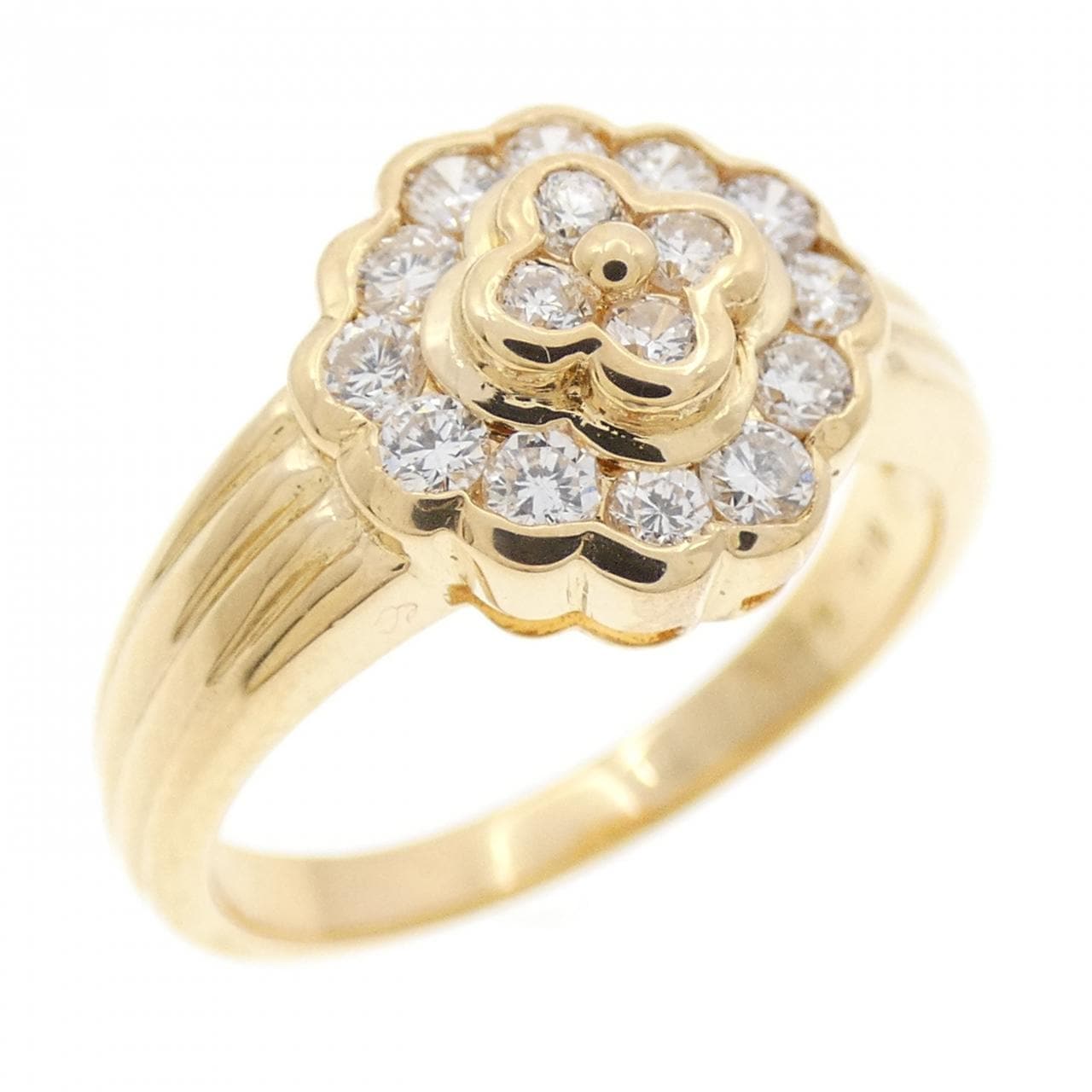 K18YG フラワー ダイヤモンド リング 0.50CT