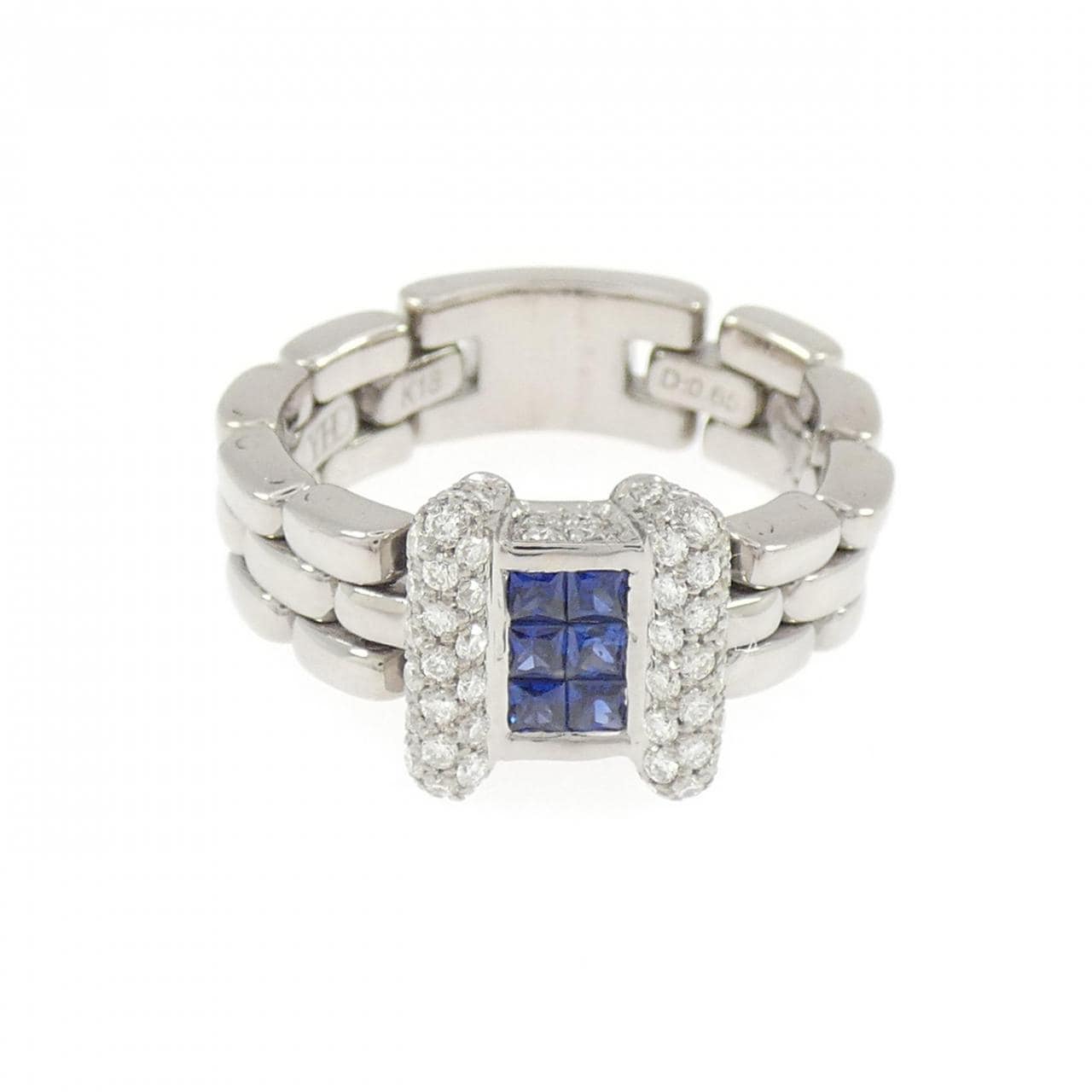 K18WG サファイヤ リング 0.36CT