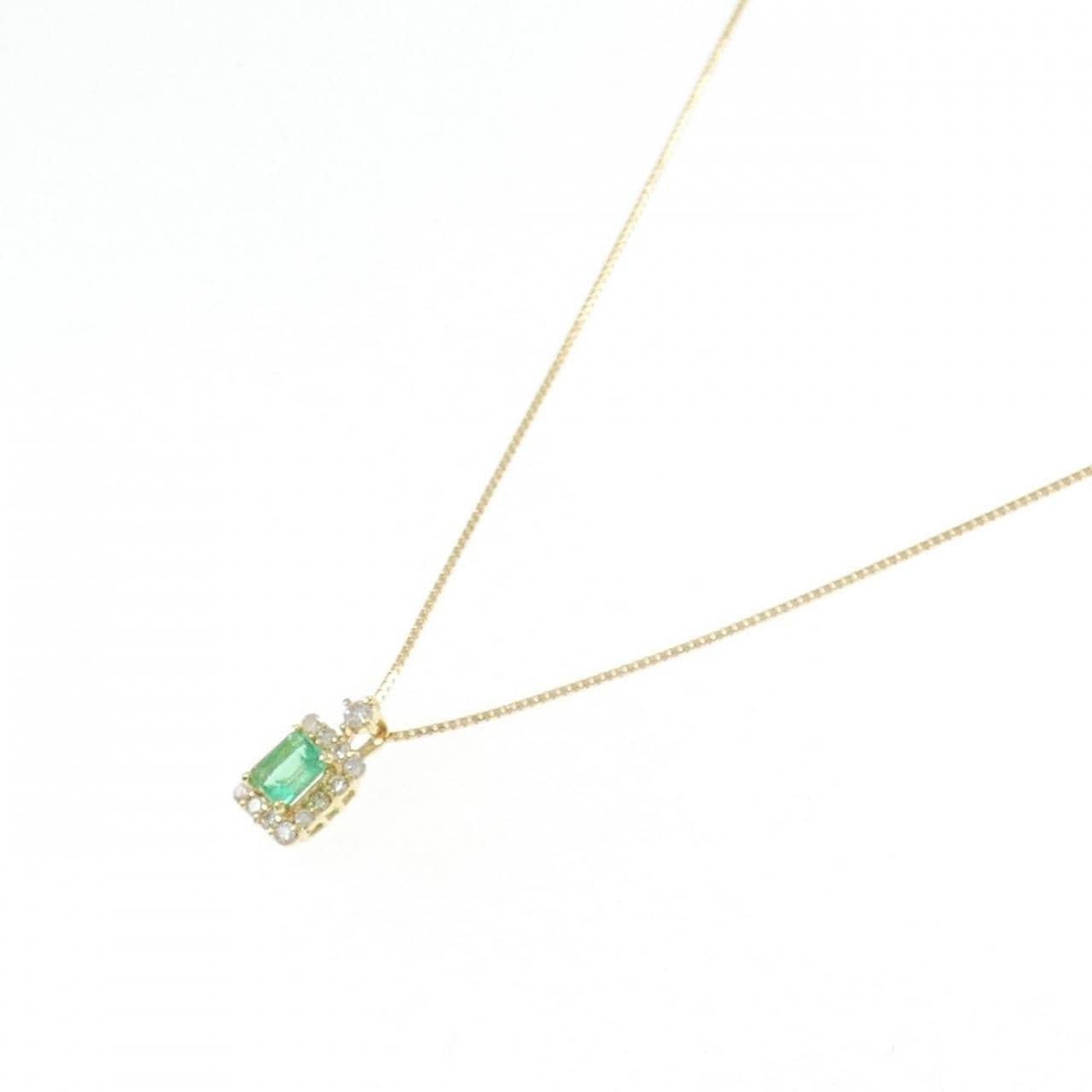 [BRAND NEW] K18YG emerald necklace 0.20CT