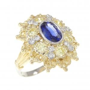 K18YG/PT900 サファイヤ リング 1.03CT