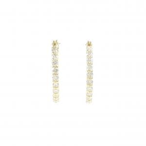 K18YG ダイヤモンド フープ ピアス 0.50CT