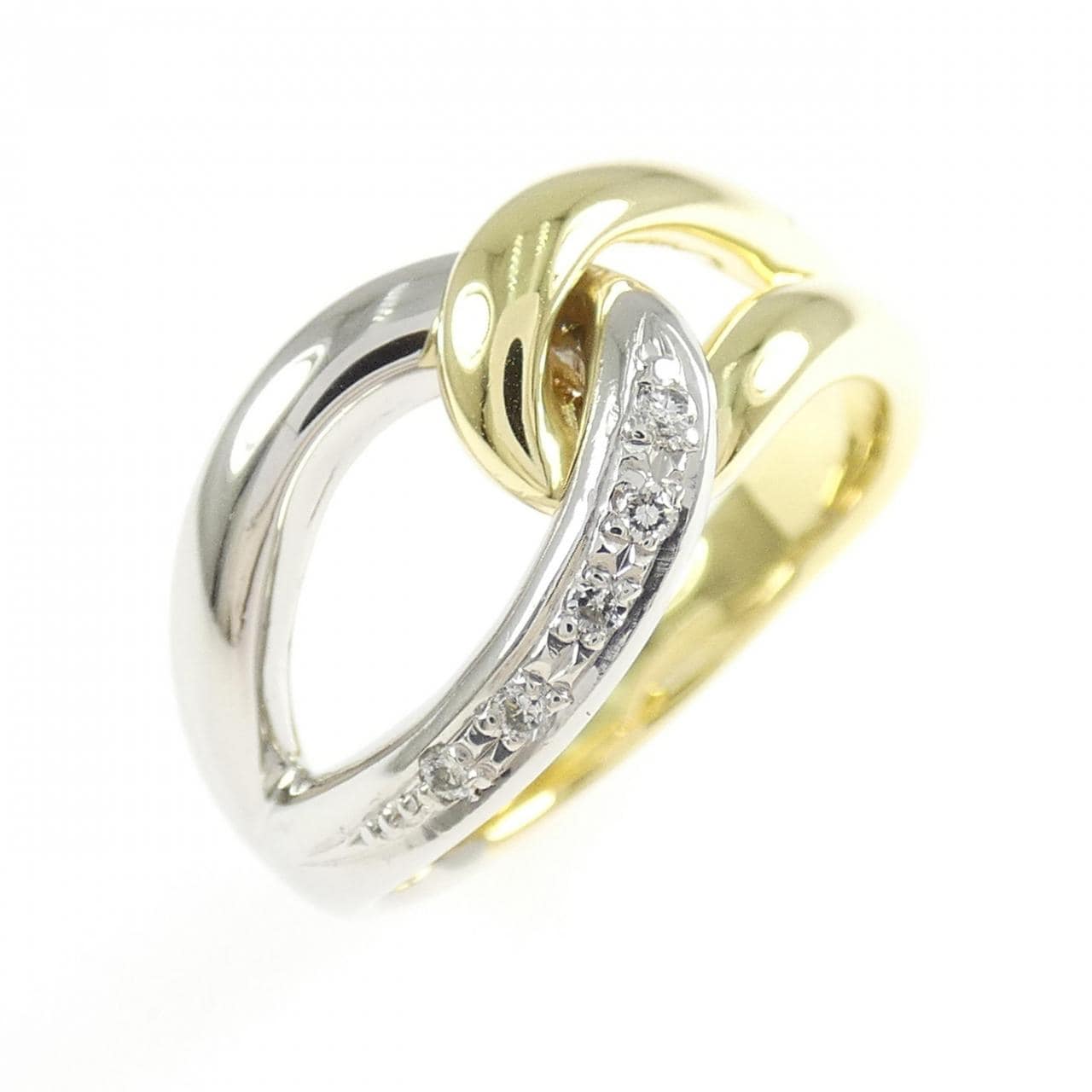 K18YG/PT900 ダイヤモンド リング 0.03CT