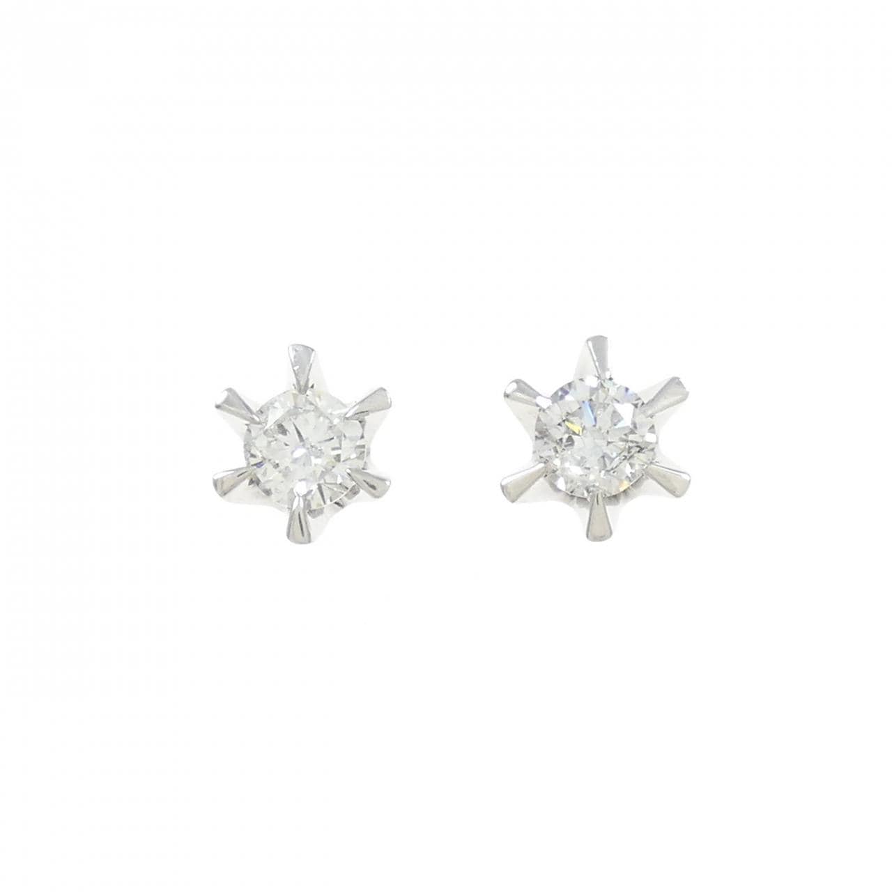 PT900 ソリティア ダイヤモンド ピアス 0.60CT