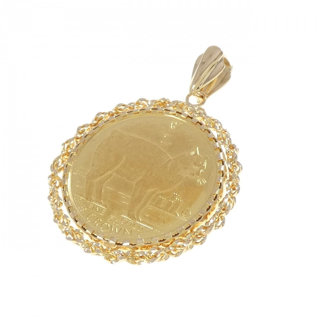 K18YG(枠) コイン ペンダント
