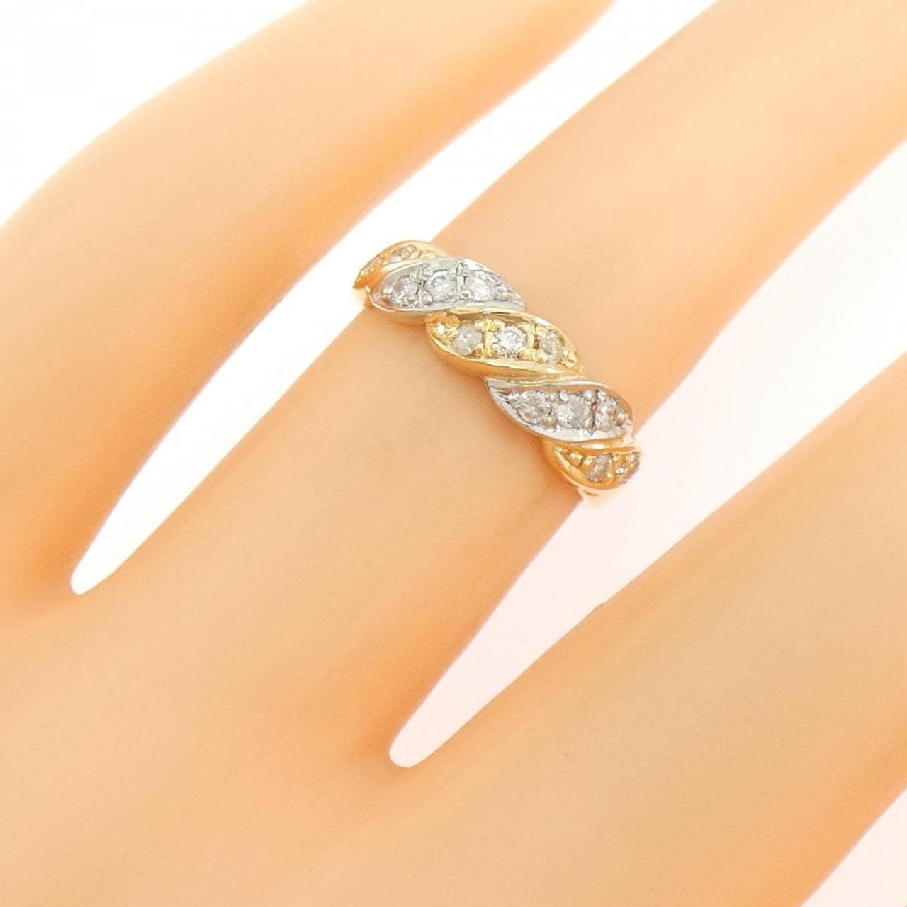 K18YG/PT900 ダイヤモンド リング 0.20CT