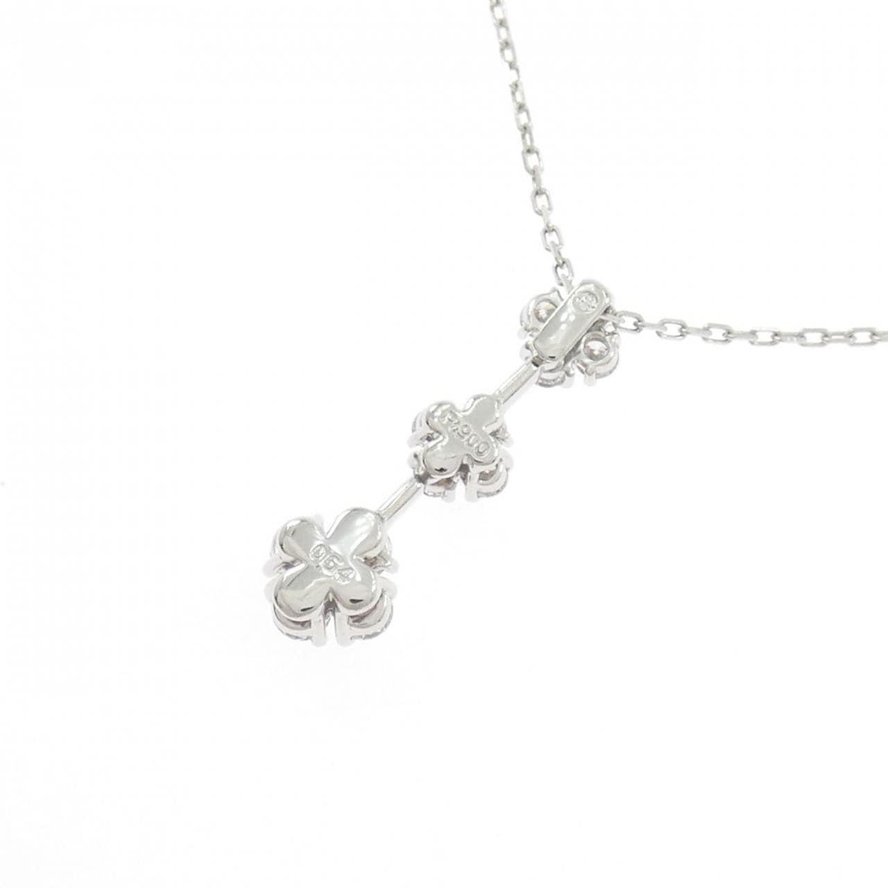 PT900/PT850 フラワー ダイヤモンド ネックレス 0.64CT