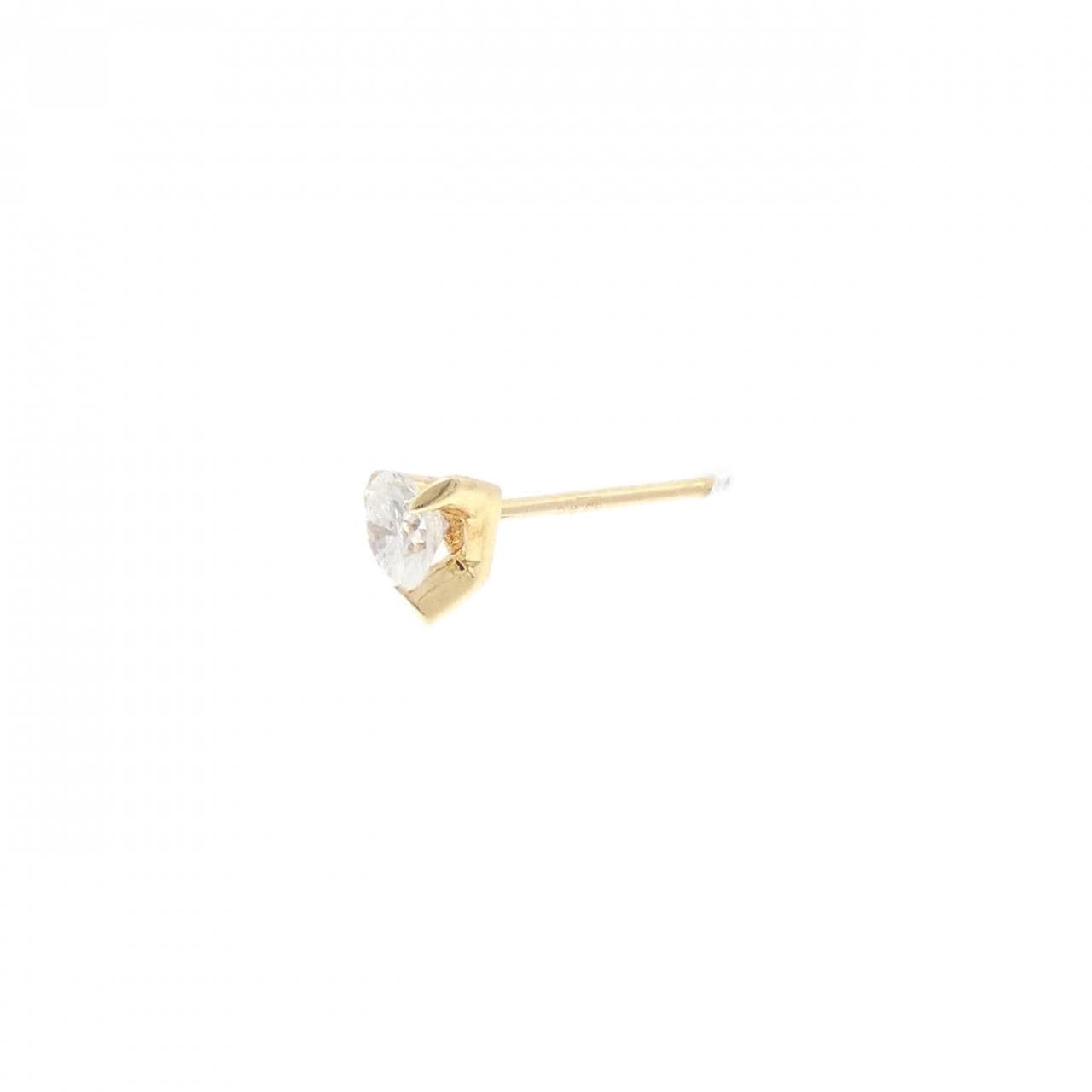 K18YG ソリティア ダイヤモンド ピアス 0.15CT 片耳