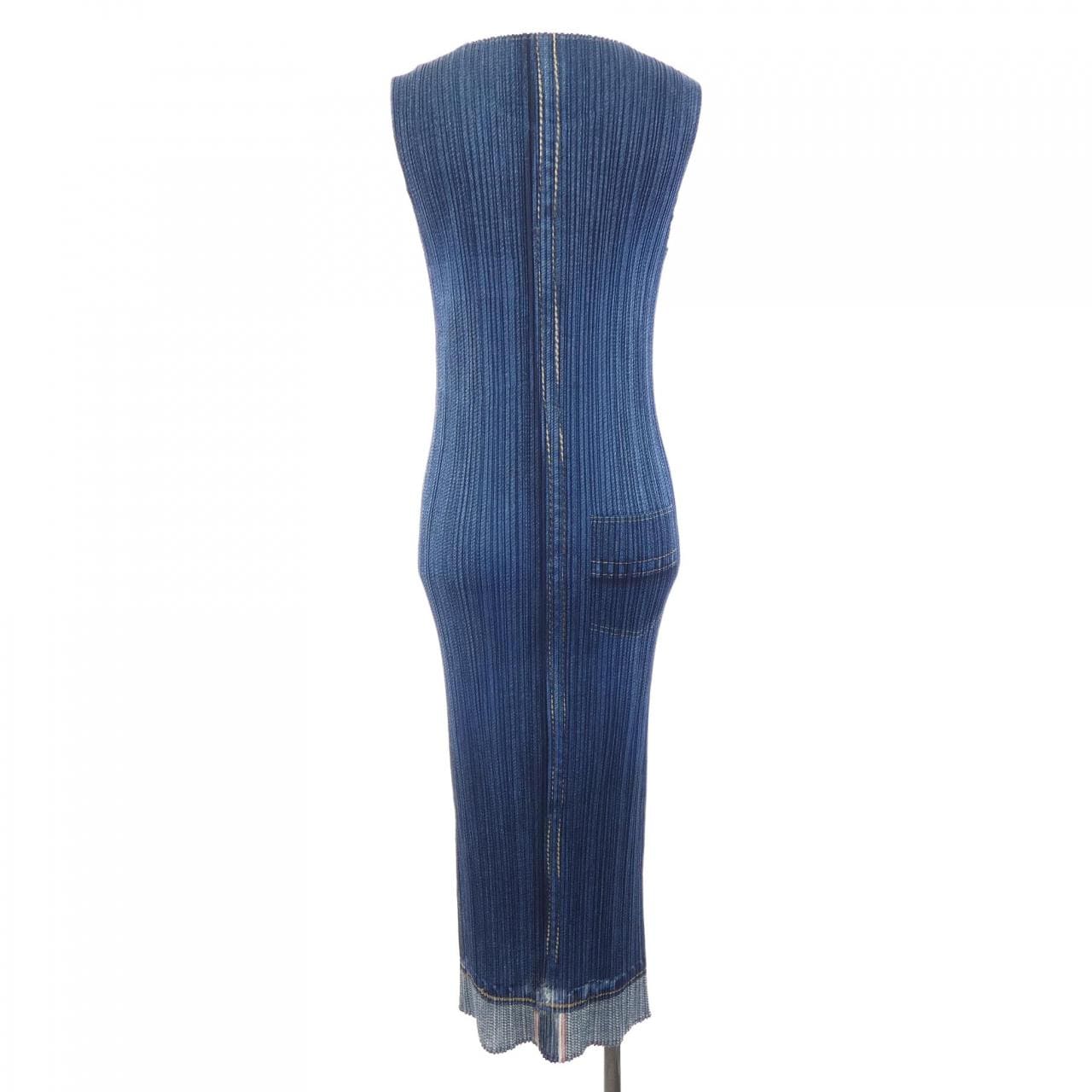 【ヴィンテージ】プリーツプリーズ PLEATS PLEASE 2001 デニム転写プリント PP12-JH251 ワンピース