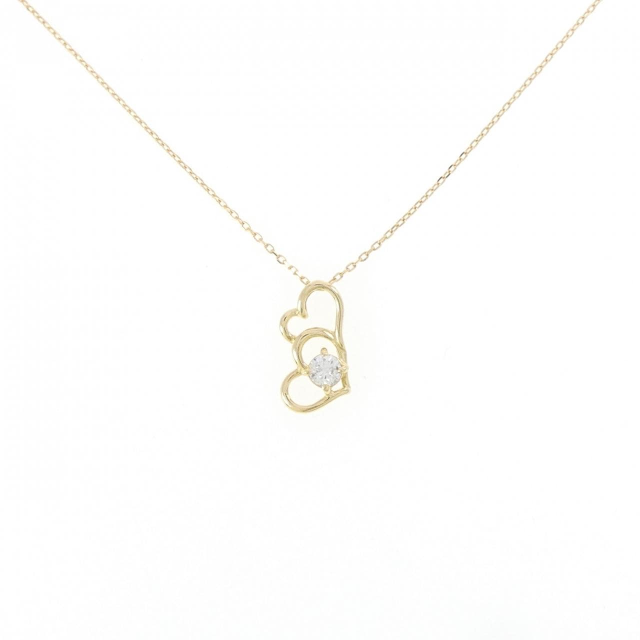 K18YG ハート ダイヤモンド ネックレス 0.08CT