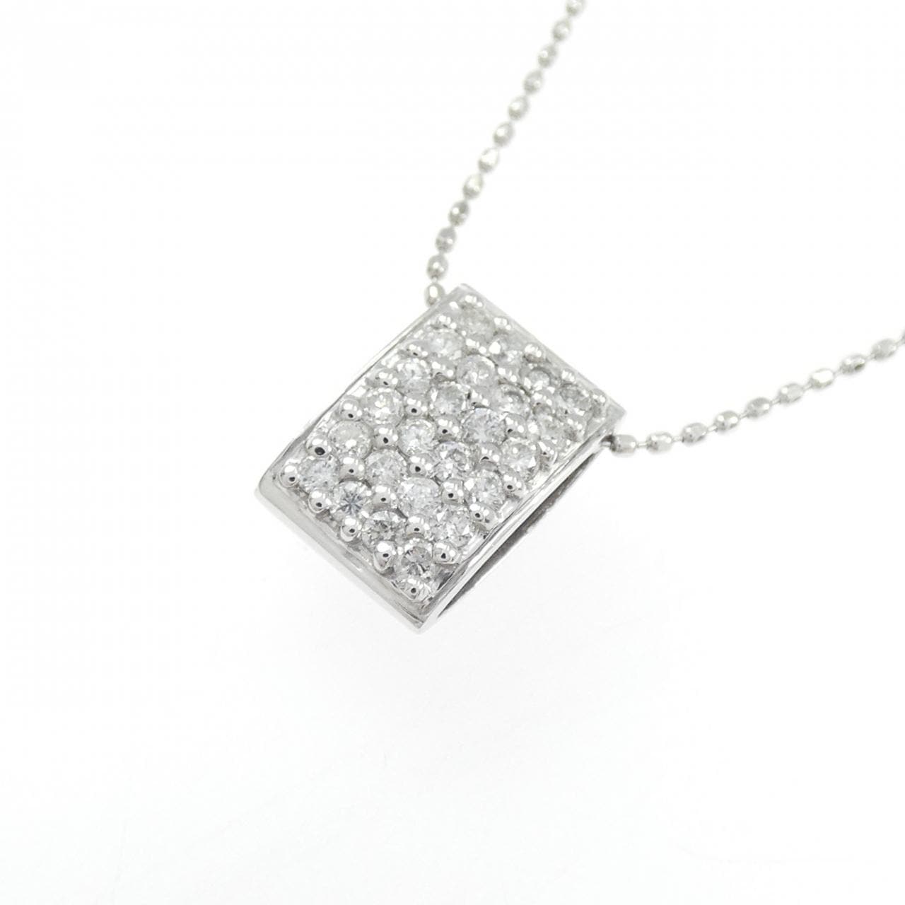 K18WG パヴェ ダイヤモンド ネックレス 0.30CT