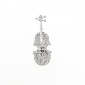 K18WG ダイヤモンド ブローチ 0.25CT