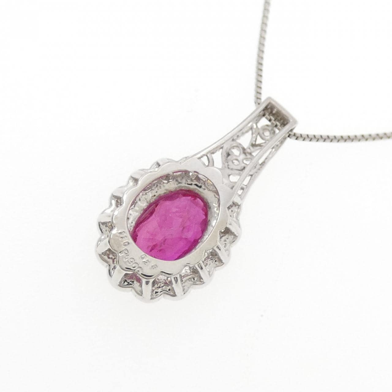 PT900/PT850 ルビー ネックレス 1.10CT