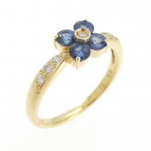 750YG フラワー サファイヤ リング 0.59CT