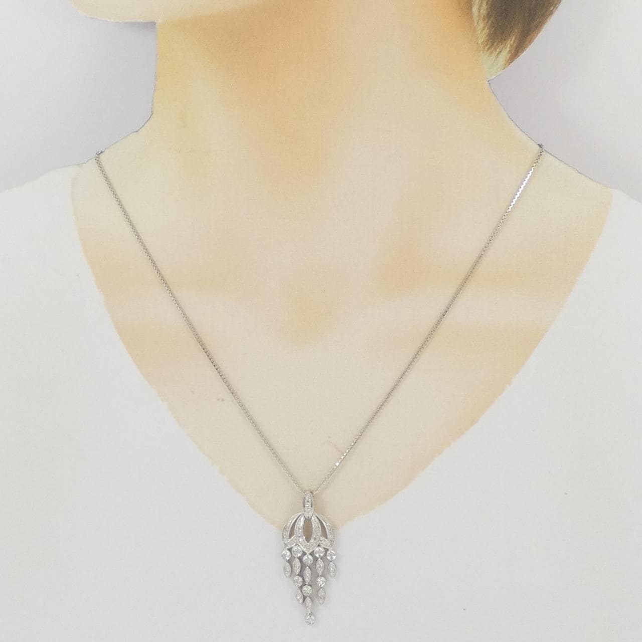 K18WG ダイヤモンド ネックレス 0.48CT