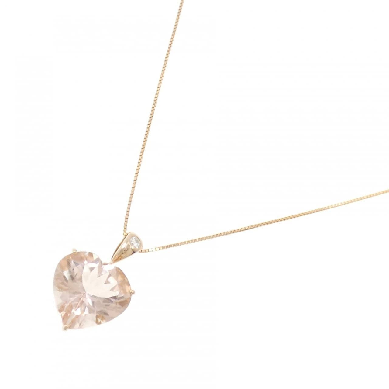 K18PG ハート モルガナイト ネックレス 8.41CT