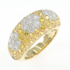 18YGYG/18KWG サファイヤ リング 2.09CT