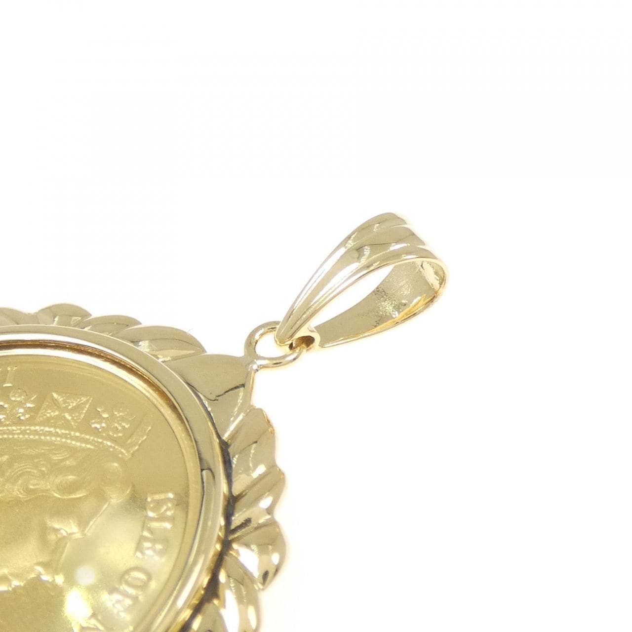 K18YG(枠) コイン ペンダント