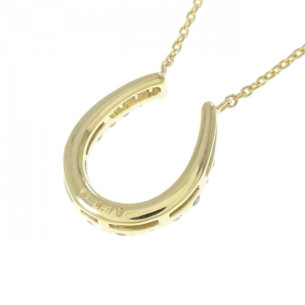 K18YG ホースシュー ダイヤモンド ネックレス 0.50CT