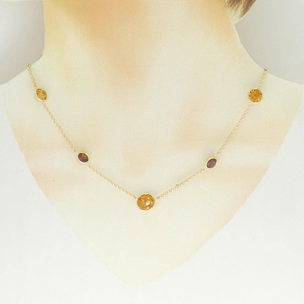 K18YG シトリン ネックレス 4.00CT