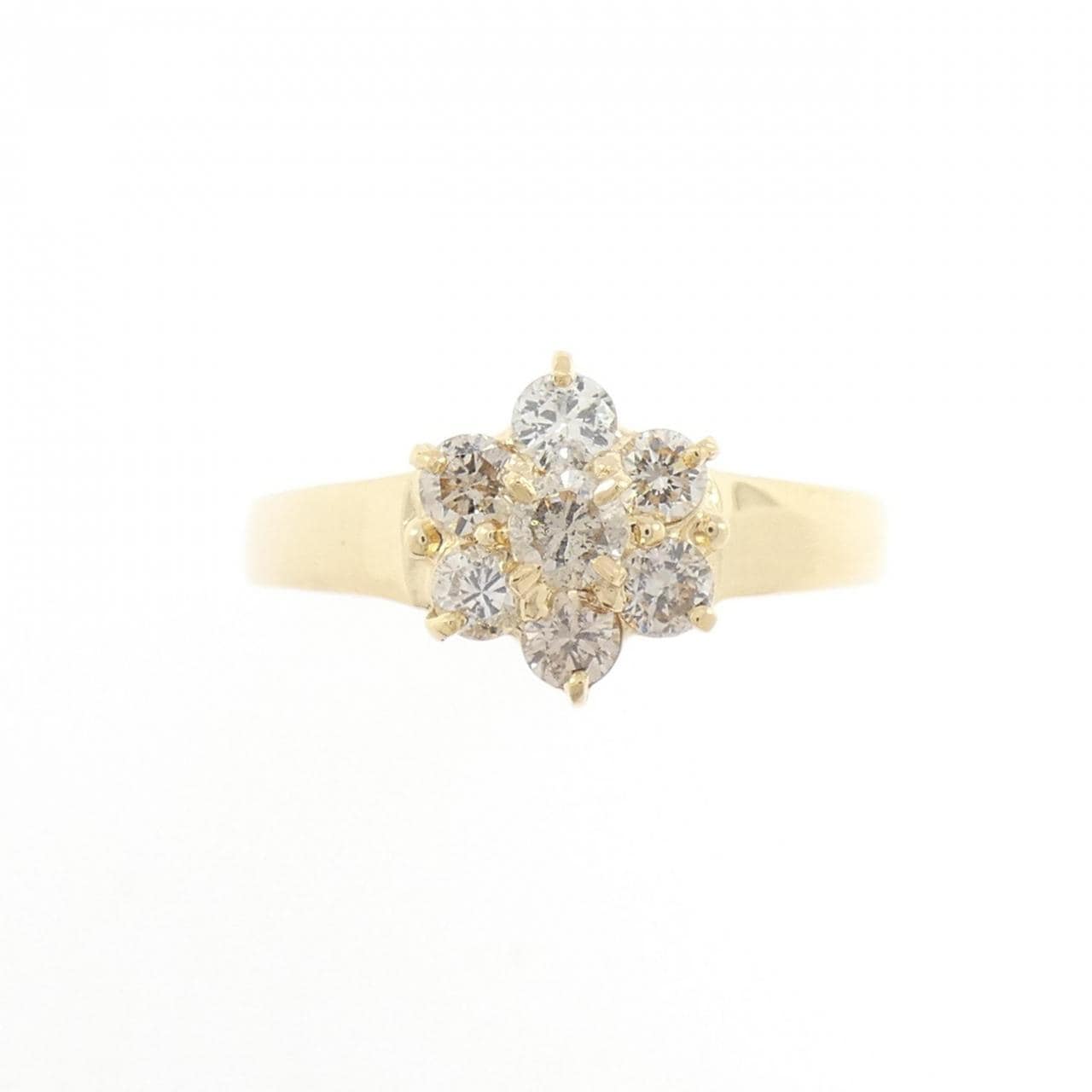 K18YG フラワー ダイヤモンド リング 0.50CT