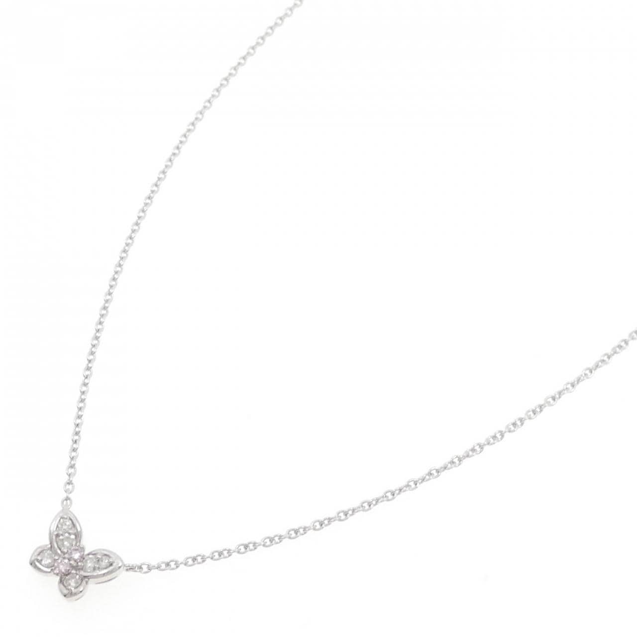 PT900/PT850 バタフライ ピンクダイヤモンド ネックレス 0.06CT