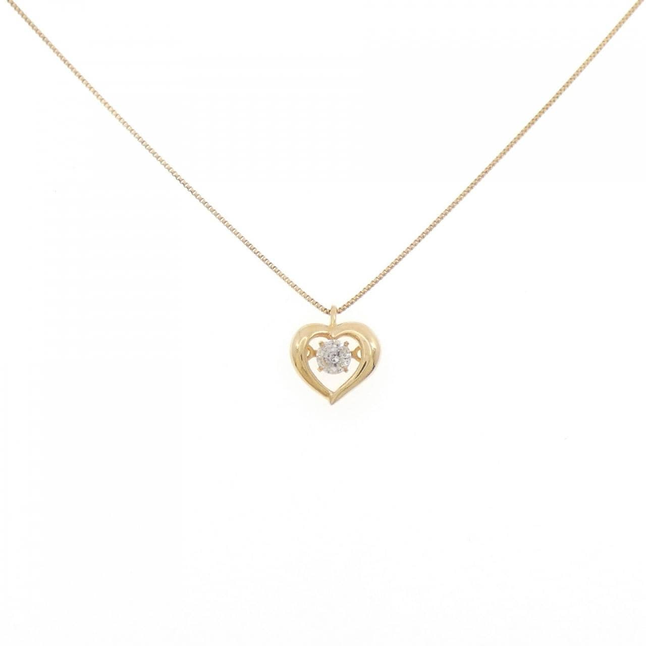 K18YG ハート ダイヤモンド ネックレス 0.10CT