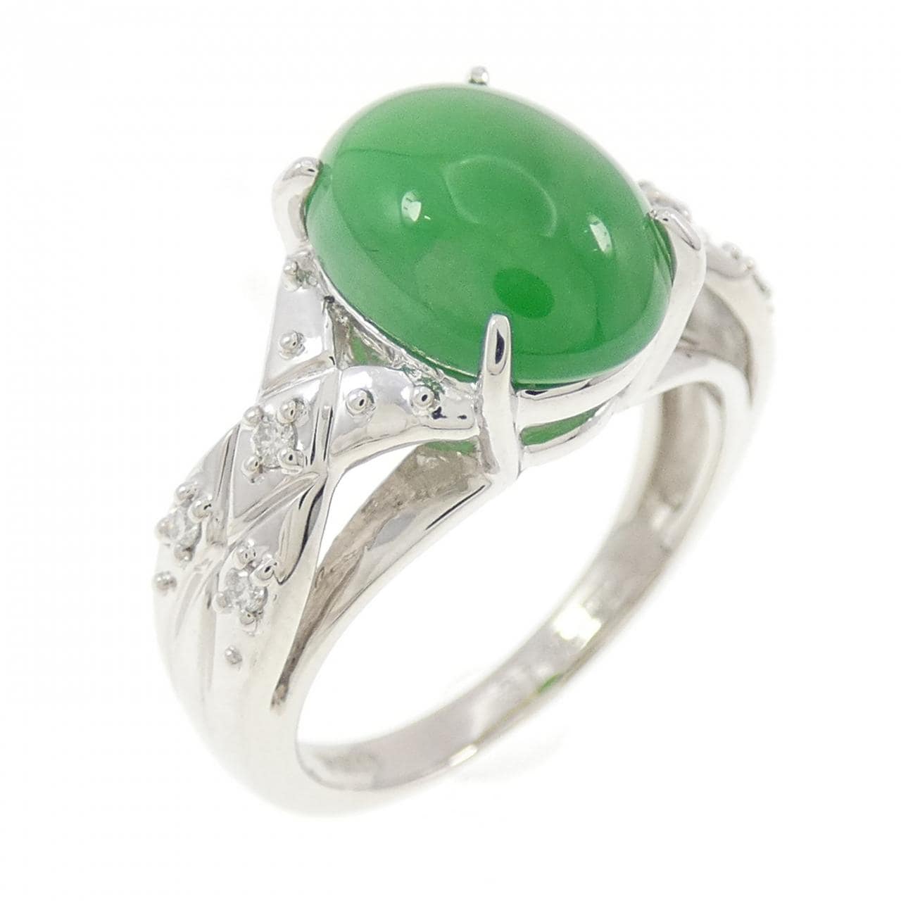 PT900 ヒスイ リング 3.18CT